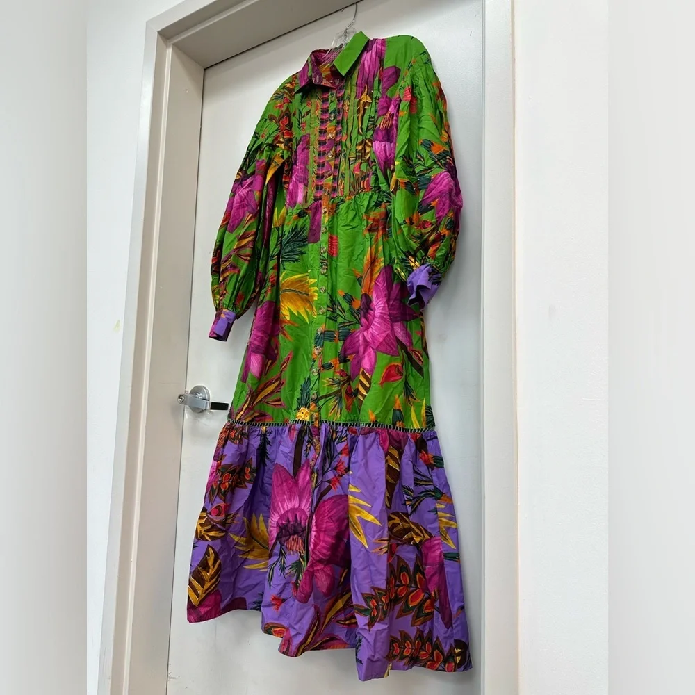 Farm Rio Maxi Flowers Organic Cotton Maxi Dress - Picture 4 of 9